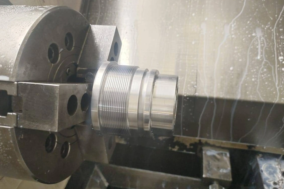 CNC lathe turning hydraulic cylinder gland